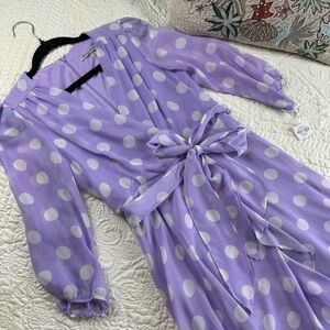 NWT Danny and Nicole Lavender Polka Dot Dress 4P